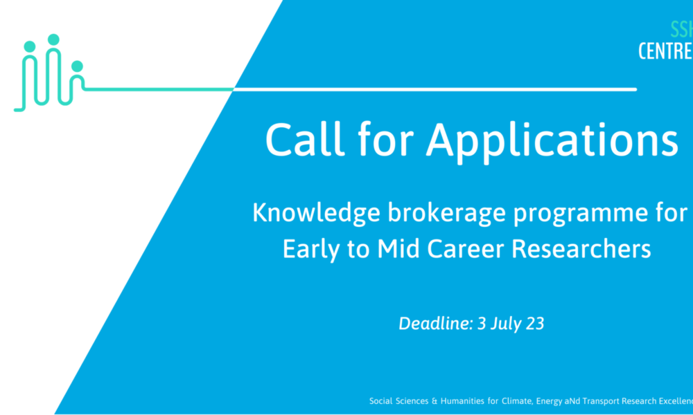 Call for Application – Knowledge Brokerage Programme for Early to Mid Career Researchers